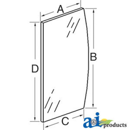 A & I PRODUCTS Glass, Windshield, Lower (LH) 26" x17" x4" A-109131C2